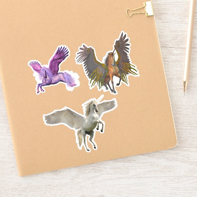 Sticker Cheval volant de l'Imaginaire Pegasus Unicorn (Carnet)
