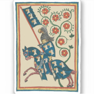 Sticker Chevalier Avec Aigle Heraldry, Médiéval Du 14ème S