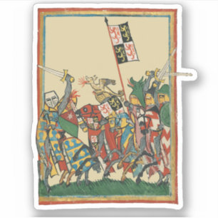 Sticker Chevalier Chargement, Manesse de Codex du XIVe siè