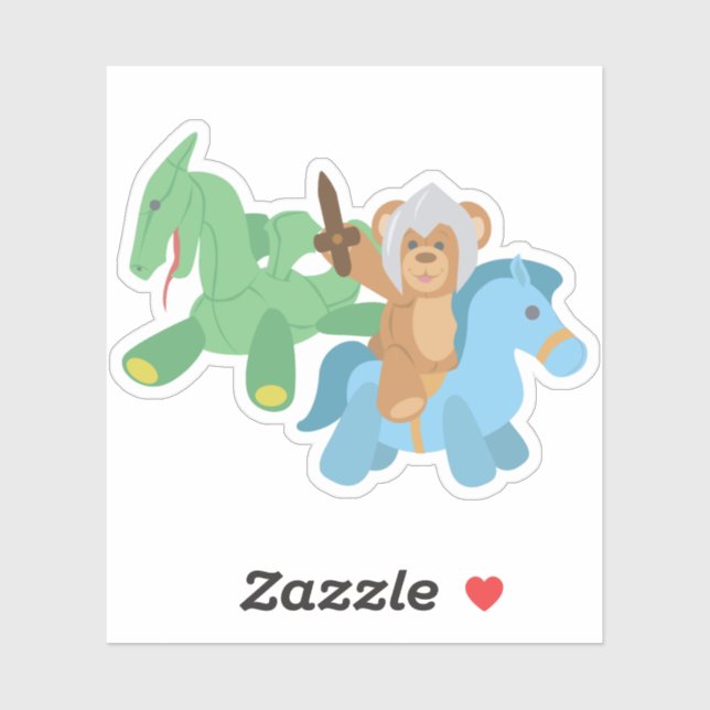 Sticker Chevalier de l'ours Teddy (Feuille)