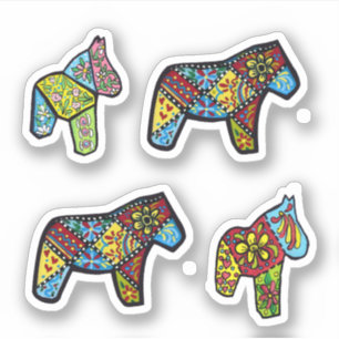 Sticker chevaux patchwork