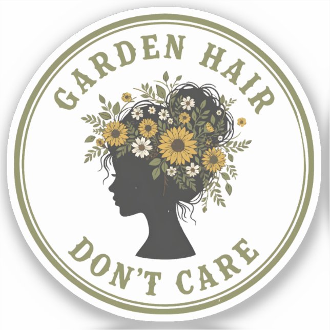 Sticker Cheveux de jardin, je m'en fiche (Recto)
