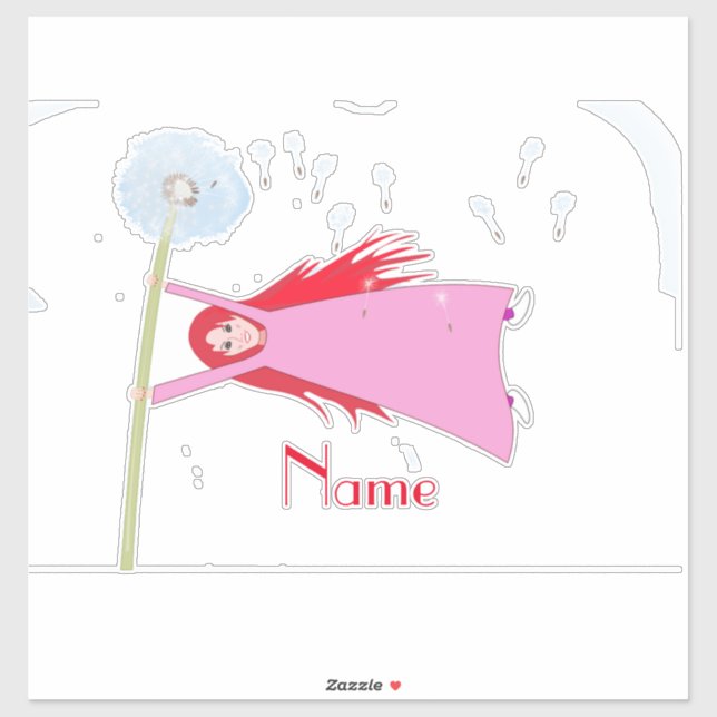 Sticker Cheveux roux Dandelion Girl Thunder_Cove (Feuille)