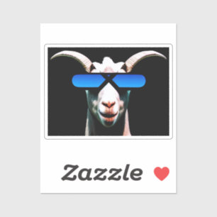 Sticker Chèvre avec chevalet de lunettes de soleil