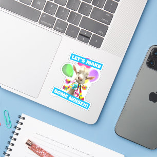 Sticker Chèvre avec pétards de fête