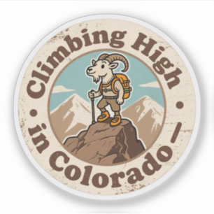 Sticker Chèvre de haute montagne vintage du Colorado