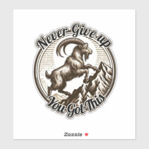 Sticker Chèvre de montagne qui grimpe Capricorne Ne jamais