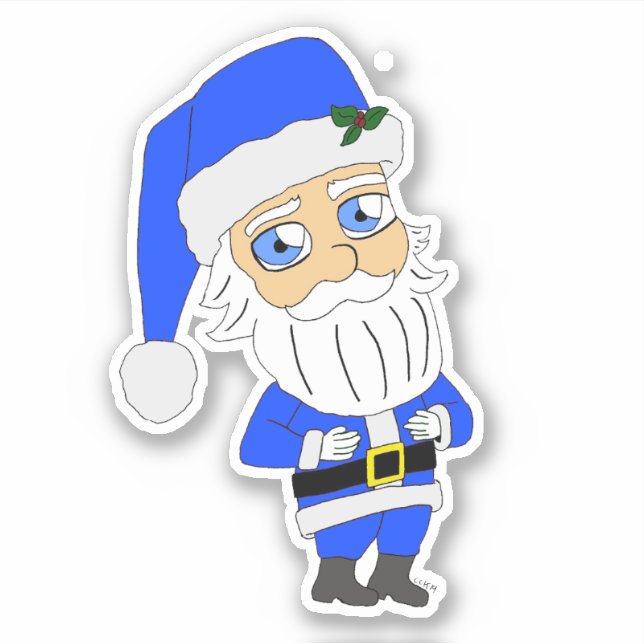 Sticker Chibi Blue Suit Père Noël (Devant)