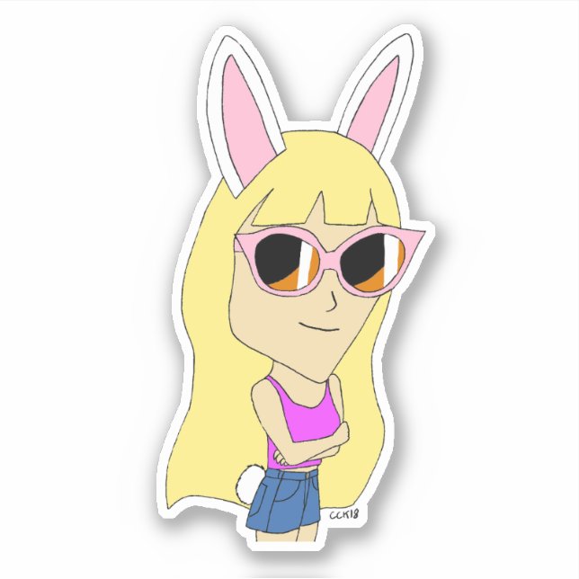 Sticker chibi bunnygirl (Devant)