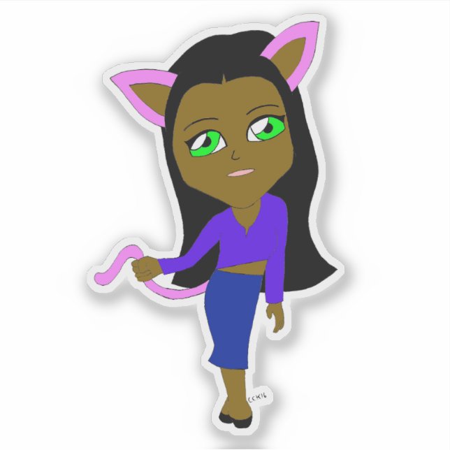 Sticker chibi catgirl (Devant)