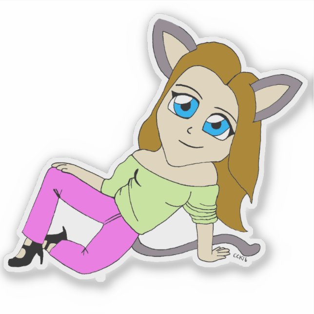 Sticker chibi catgirl (Devant)