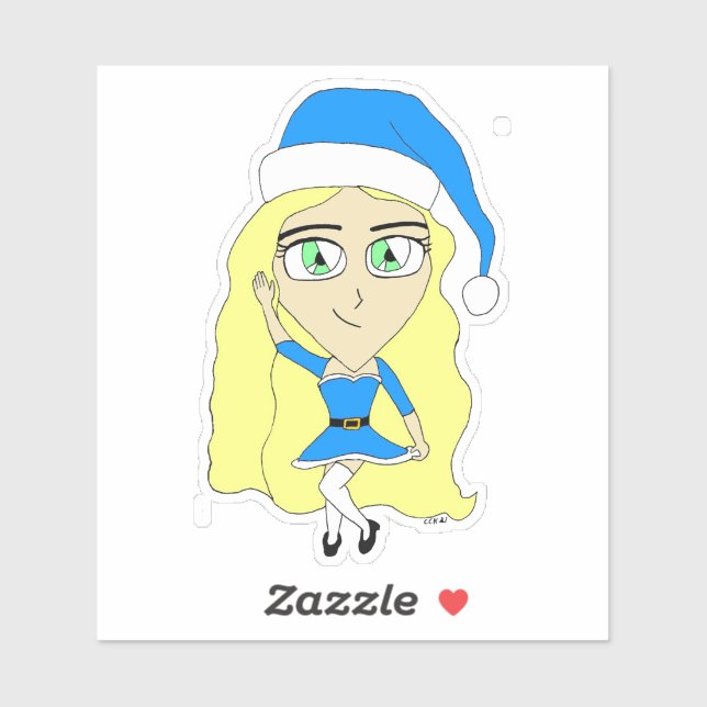 Sticker chibi de Noël (Feuille)