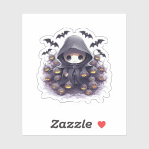 Sticker Chibi Grim Reaper Halloween - Fantasme foncé adora