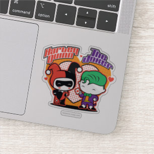 Sticker Chibi Harley Quinn & Chibi Joker Coeurs