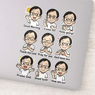 Sticker Chibi Me avec des messages positifs Vinyl