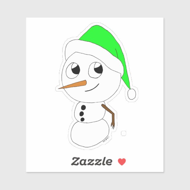 Sticker chibi snowman (Feuille)
