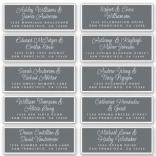 Sticker Chic Calligraphy Off-Black Adresse Invité