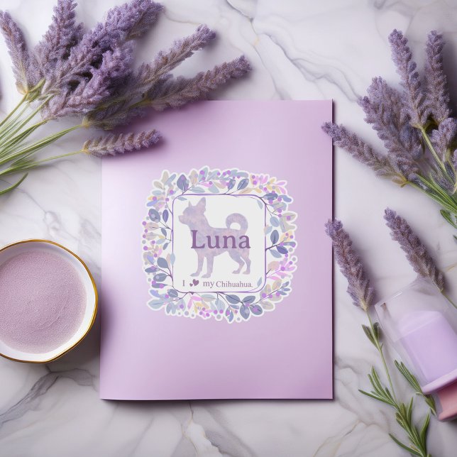 Sticker Chic Custom lavender chihuahua Silhouette (Créateur téléchargé)