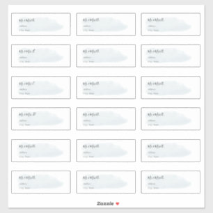 Sticker Chic Dusty Bleu Brossé Aquarelle Adresse d'invité