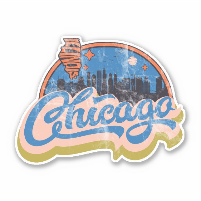 Sticker Chicago, Illinois (Devant)