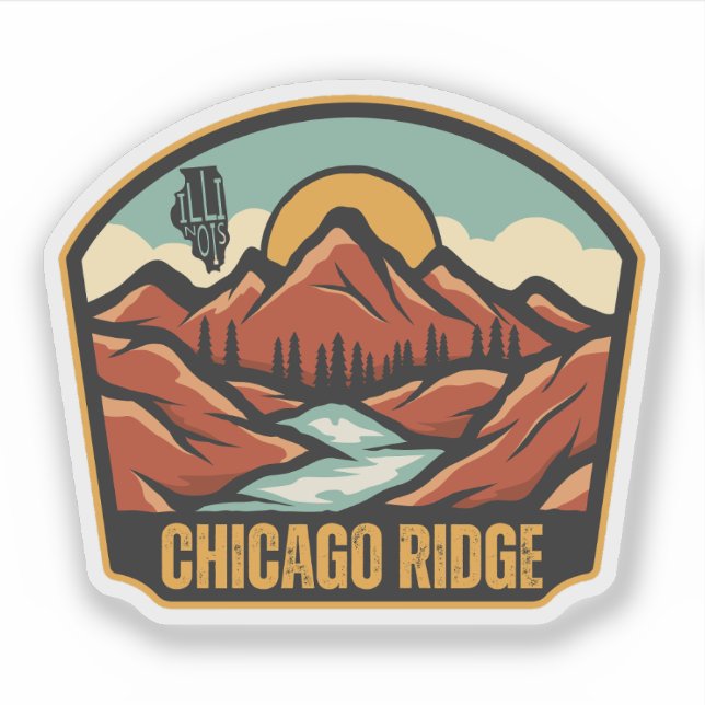 Sticker Chicago Ridge, Illinois  (Devant)