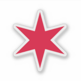 Sticker Chicago Six Pointed Star