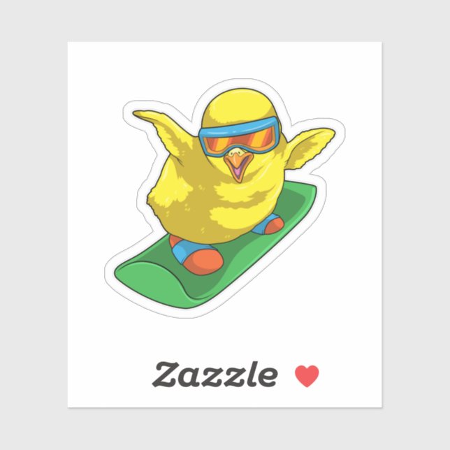 Sticker Chick Snowboard Snowboard (Feuille)