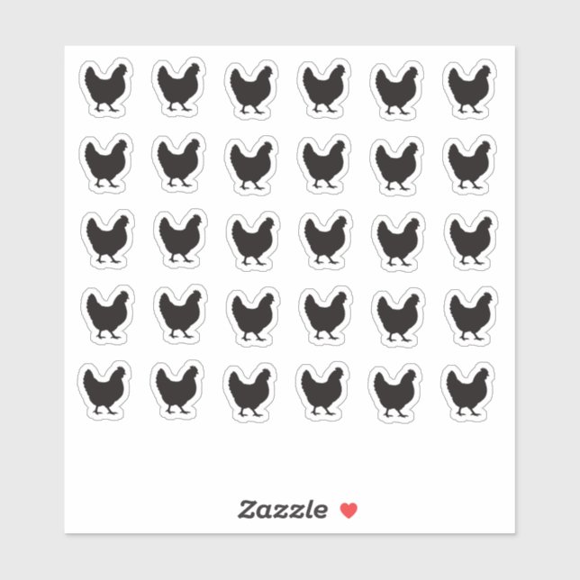 Sticker Chicken Wedding Place Card Food Meal Menu Choice (Feuille)