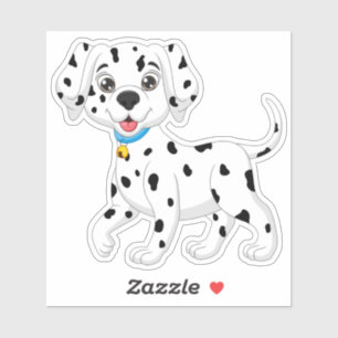 Sticker Chien à pompier noir blanc mou Dalmatien