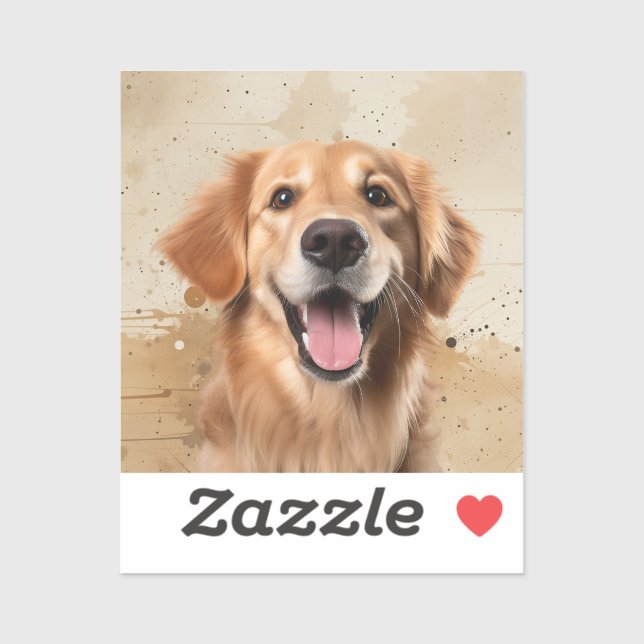 Sticker Chien Animal de Compagnie Retriever Doré (Feuille)