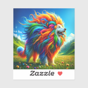 Sticker Chien arc-en-ciel