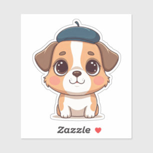 Sticker Chien au beret
