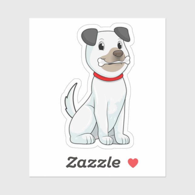 Sticker Chien avec os (Feuille)