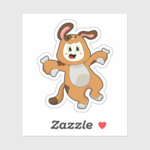 Sticker Chien avec os comme lapin