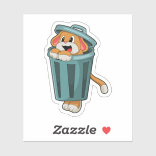Sticker Chien avec Trashcan