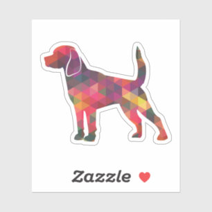 Sticker Chien beagle race Geo Silhouette Multi