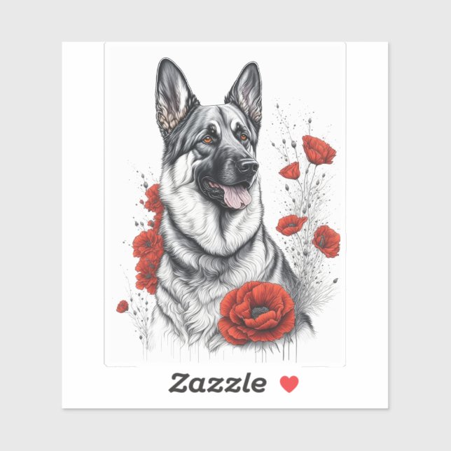 Sticker Chien berger allemand (Feuille)