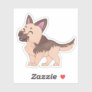 Sticker Chien berger allemand de Kawaii