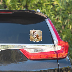 Sticker Chien berger australien Rouge Merle Aussie