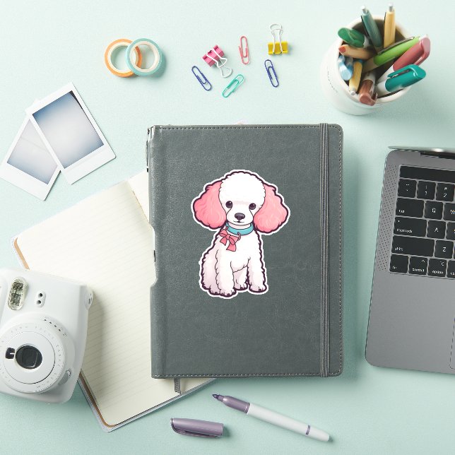 Sticker Chien Caniche Super Mignon   (Couverture iPad)