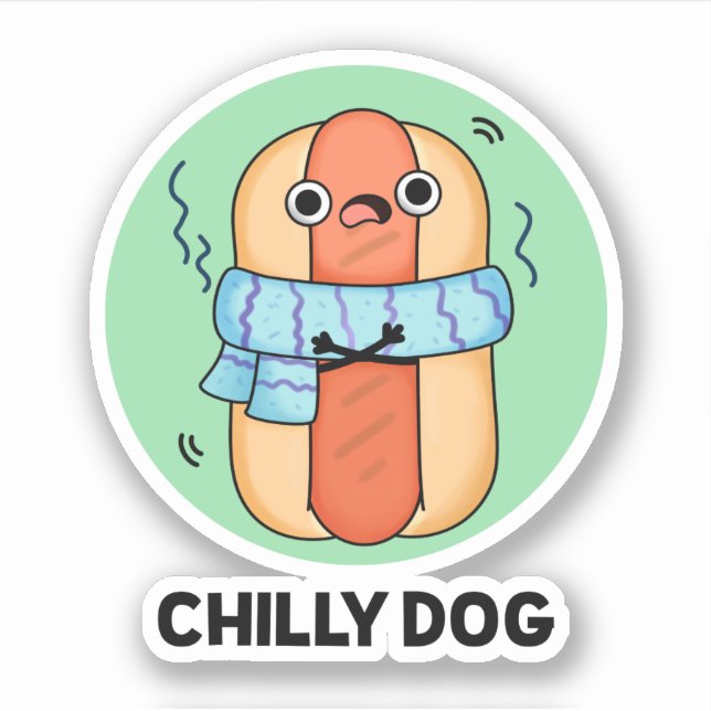 Sticker Chien chéri Funny Chili Hot Dog Pun (Devant)