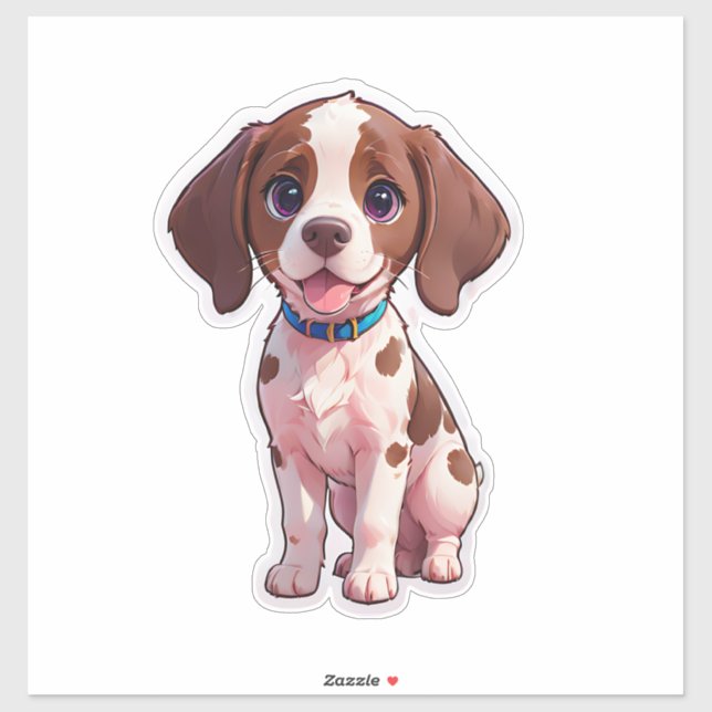 Sticker Chien Coquelicot Avec Un Col (Feuille)
