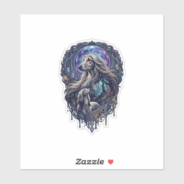 Sticker Chien Crystal Moon Forêt Enchantée_1 (Feuille)