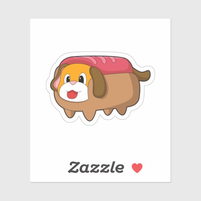 Sticker Chien dans Hotdog (Feuille)