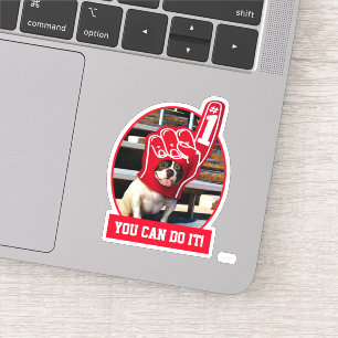 Sticker Chien dans la main de mousse