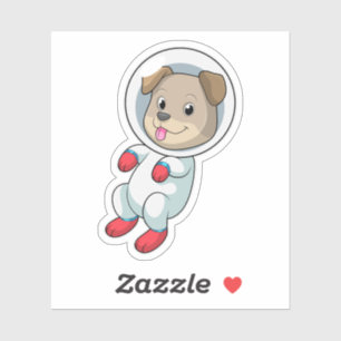 Sticker Chien dans l'espace en costume