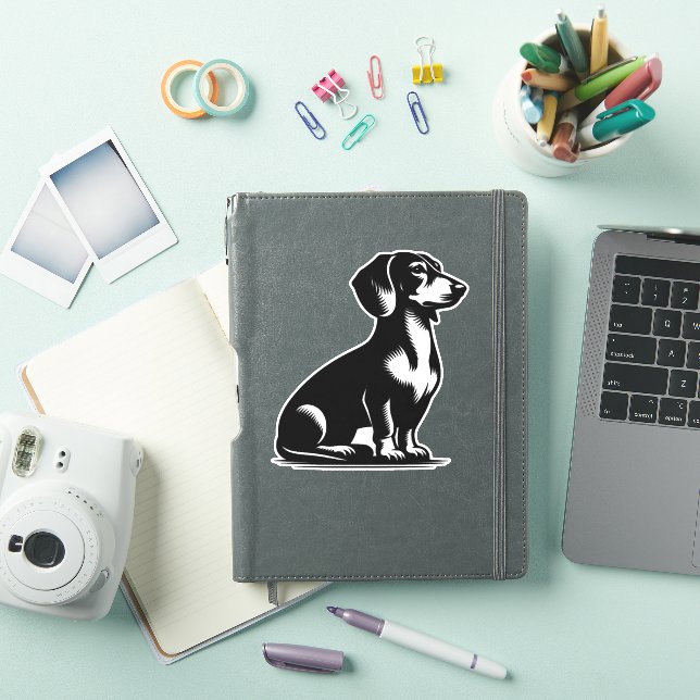Sticker Chien de chasse classique Chien Dachshund Vintage  (Couverture iPad)