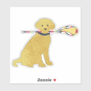 Sticker Chien de crosse de retrieur d'or Preppy Coupe pers