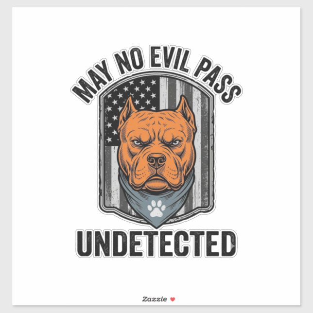 Sticker Chien de garde Puisse aucun mal passer Conception  (Feuille)