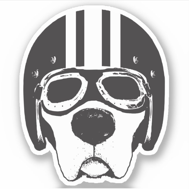 Sticker Chien de laboratoire jaune dans le casque et lunet (Devant)